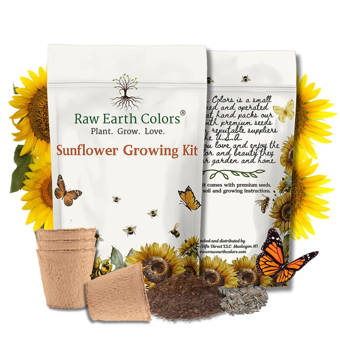 Dwarf Sunflower Seeds Grow Kit Peat Pots Soil Pods Planting Starter Set