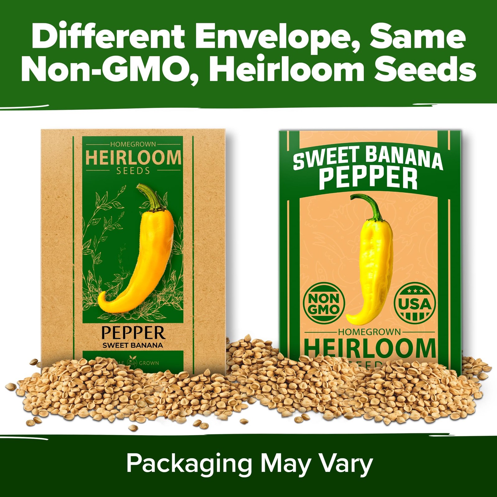 HOME GROWN Banana Pepper Seeds 94+ Heirloom Non GMO Seeds for Planting, High …