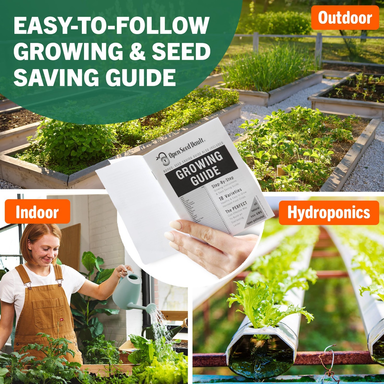 15,000 Heirloom Seeds – 32 Varieties, Non-GMO Survival Seeds for Indoor & Outdoo