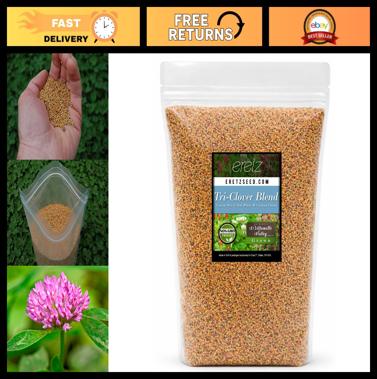 Three-Part Clover Seed Blend – Beauty, Cover & Natural Attractant (5lb)