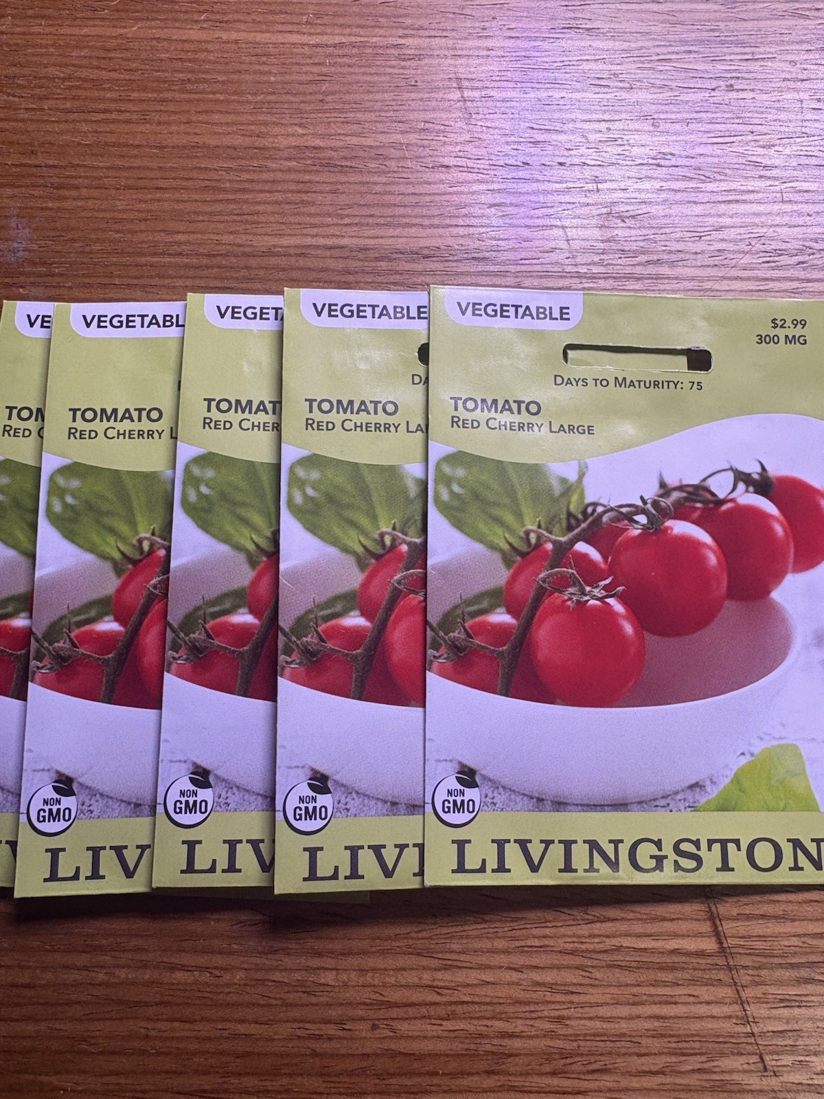 5 PACK BUNDLE Livingston Seed Company Tomato Red Cherry Non-GMO Vegetable Seeds