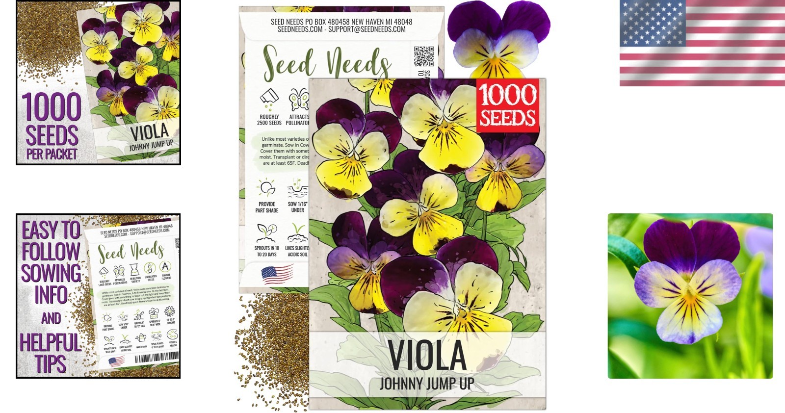 Edible Heirloom Johnny Jump Up Seeds – Perfect for Spring and Butterfly Gardens