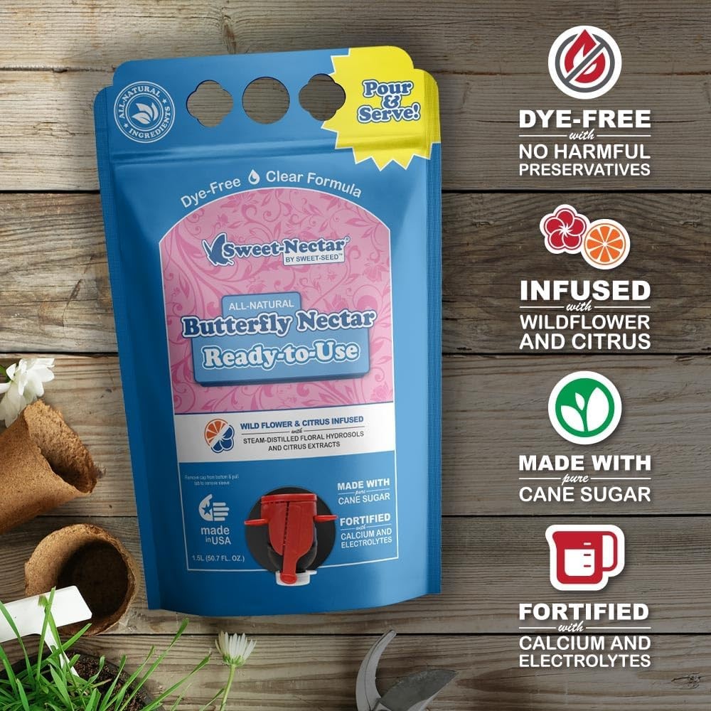 sweet-seed Butterfly Nectar 1.5L, Ready to Use – Extends The Life of Nectar for