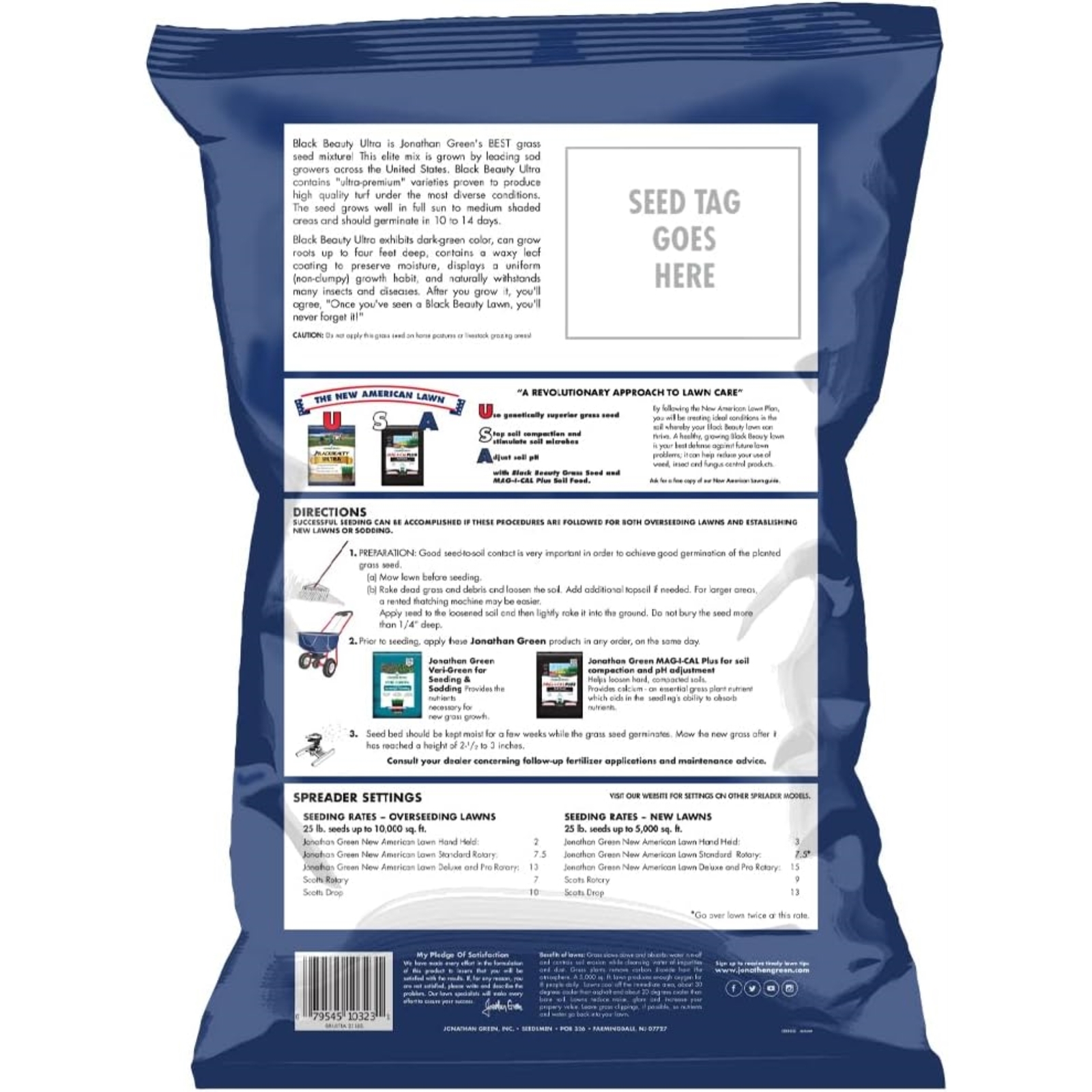 Jonathan Green Black Beauty Ultra Grass Seed, Cool Season Lawn Seed, 25lb