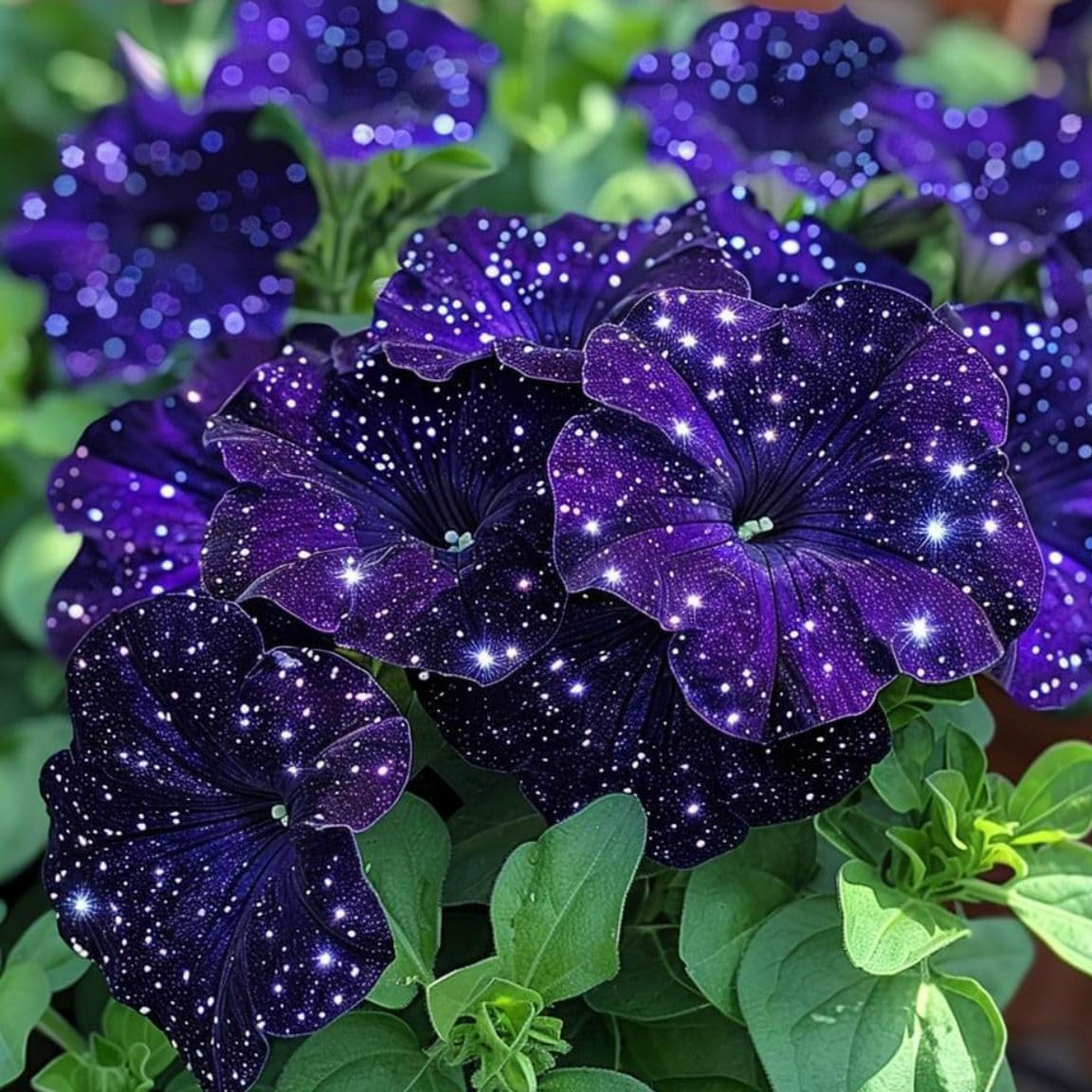 50 Starry Sky Petunia Seeds Variegated Multicolor Trailing Flowers for Baskets