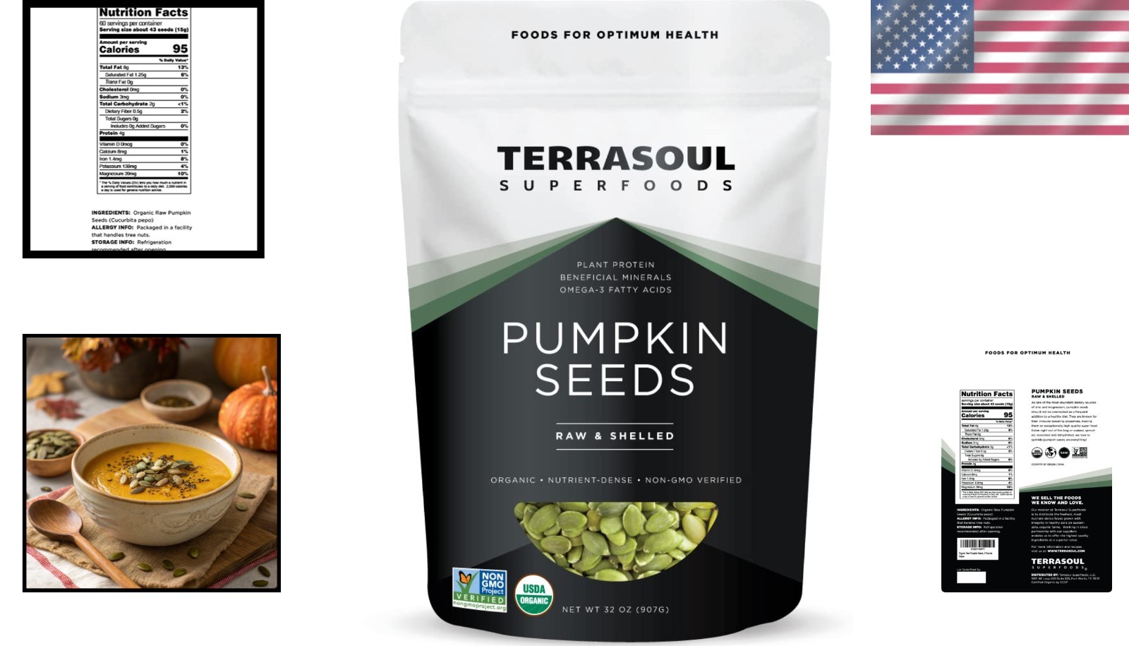 Terrasoul Superfoods Organic Pumpkin Seeds, 2 lbs