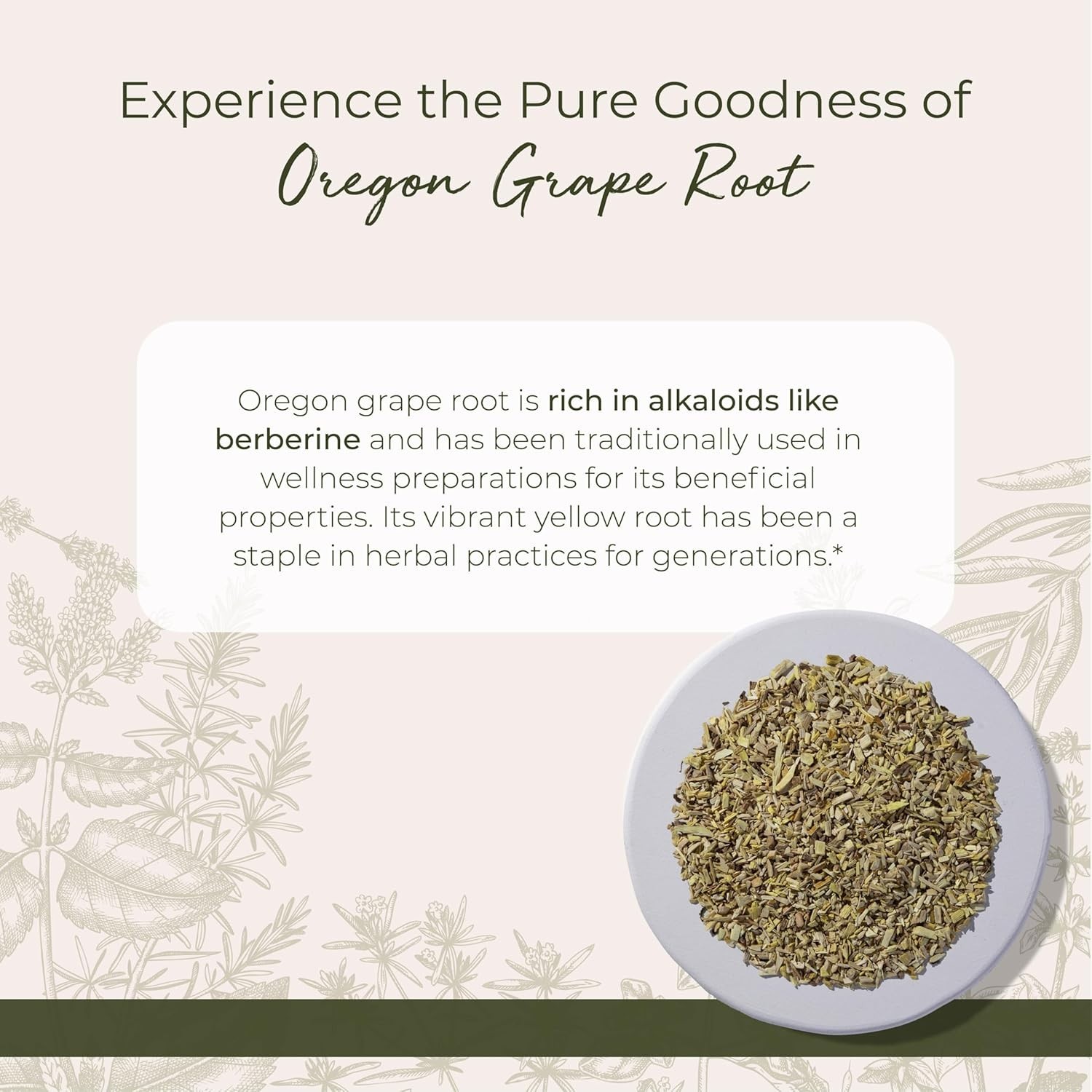 4 oz Wildcrafted Oregon Grape Root – Dried Herb for Teas & Tinctures, Kosher
