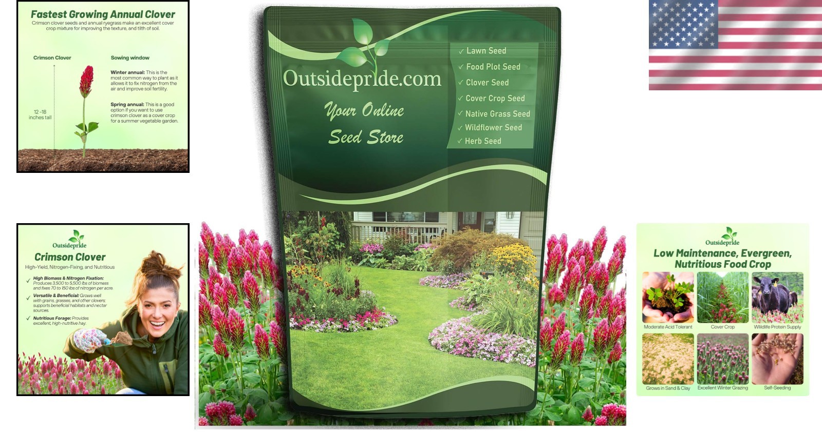 Sow Easy! 5 lbs of Crimson Clover Seeds – Ideal for Winter Grazing & Soil Health