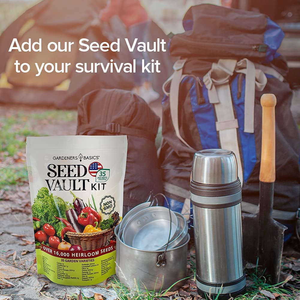 Survival Vegetable Seeds Garden Kit over 16,000 Seeds Non-Gmo and Heirloom, Grea