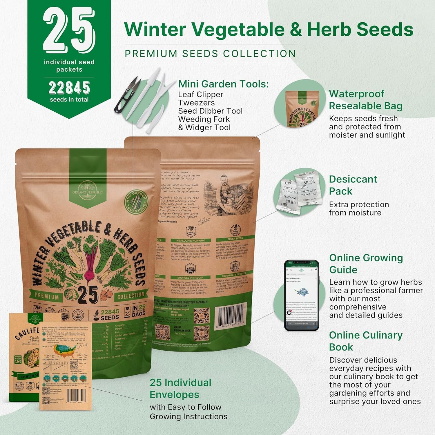 Ultimate Non-GMO Heirloom Seeds Collection: 25 Varieties for Year-Round Planting