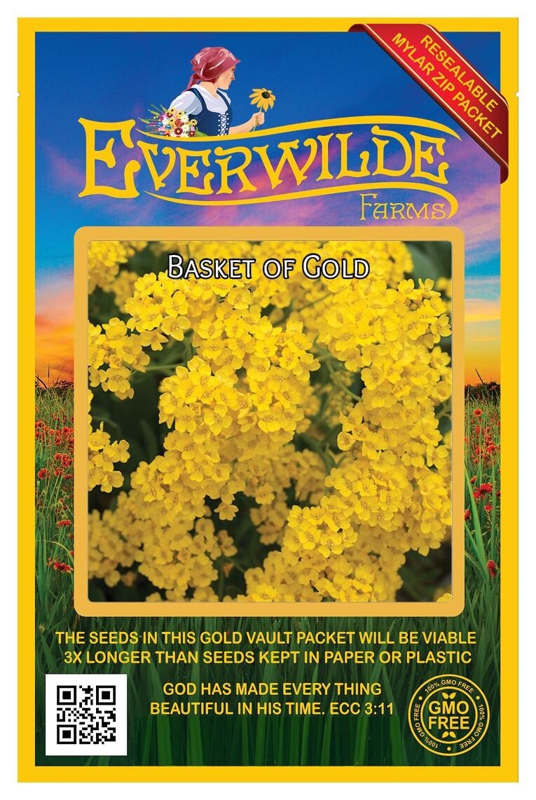 2000 Basket of Gold Wildflower Seeds – Everwilde Farms Mylar Seed Packet