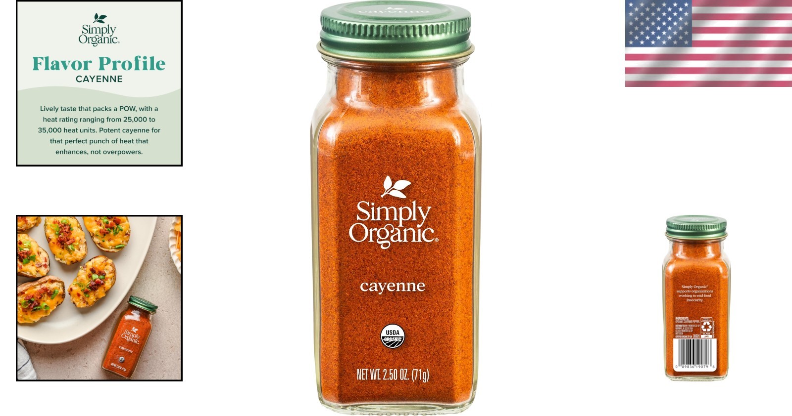 Organic Cayenne Pepper, 2.50 oz – No GMOs, Kosher Certified Spice