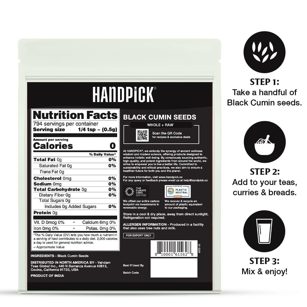14oz Pure Black Cumin Seeds – Farm Fresh Nigella Sativa, Gluten Free & Non-GMO