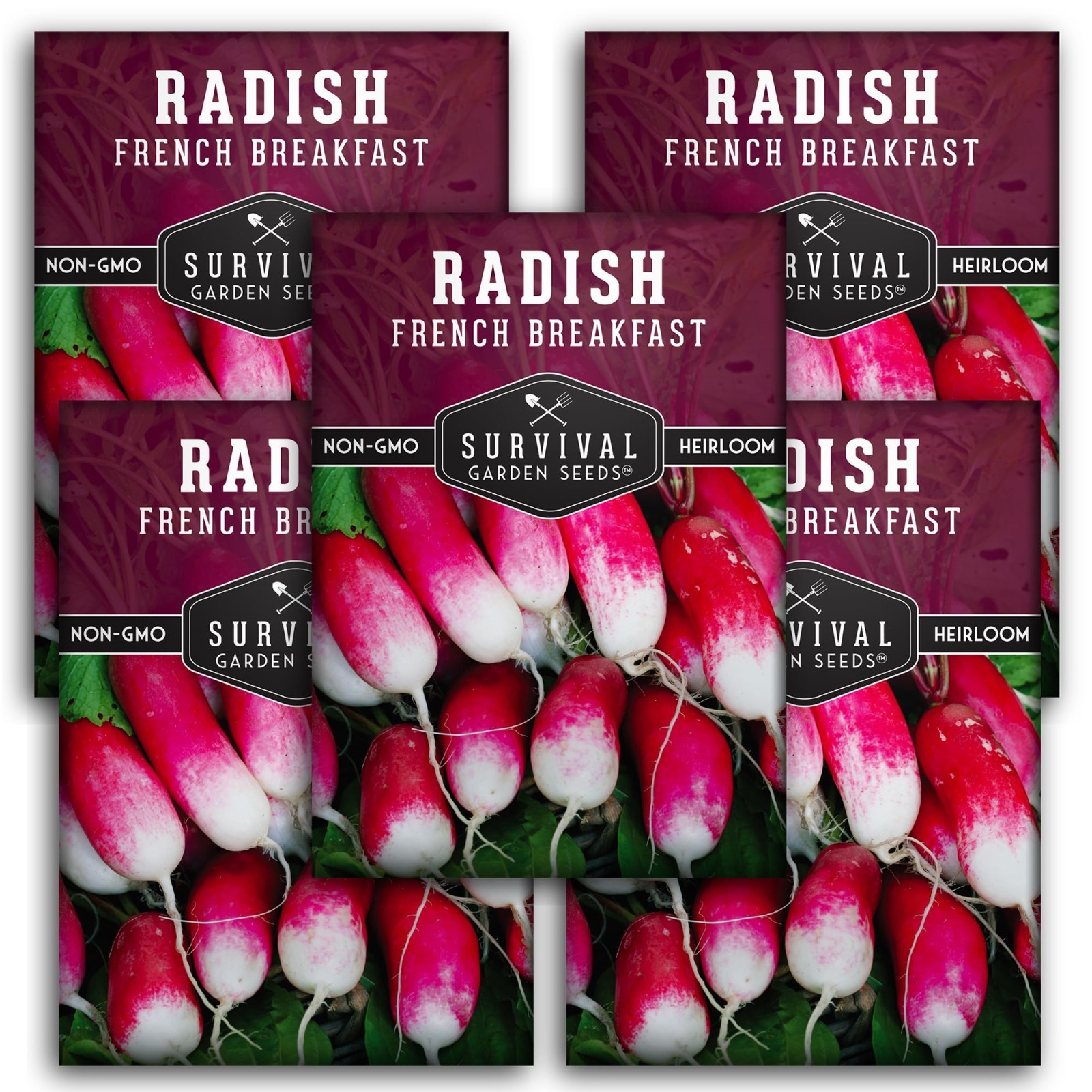 Heirloom French Breakfast Radish Seeds – Fast-Growing, Long Red & White Roots –