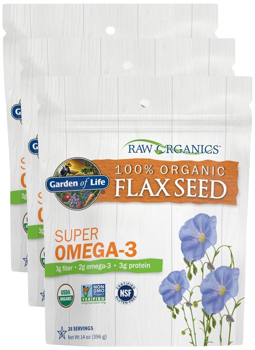 Organic Golden Flaxseed Meal, 2g Omega 3 – Versatile Nutritious Addition 3 Pack
