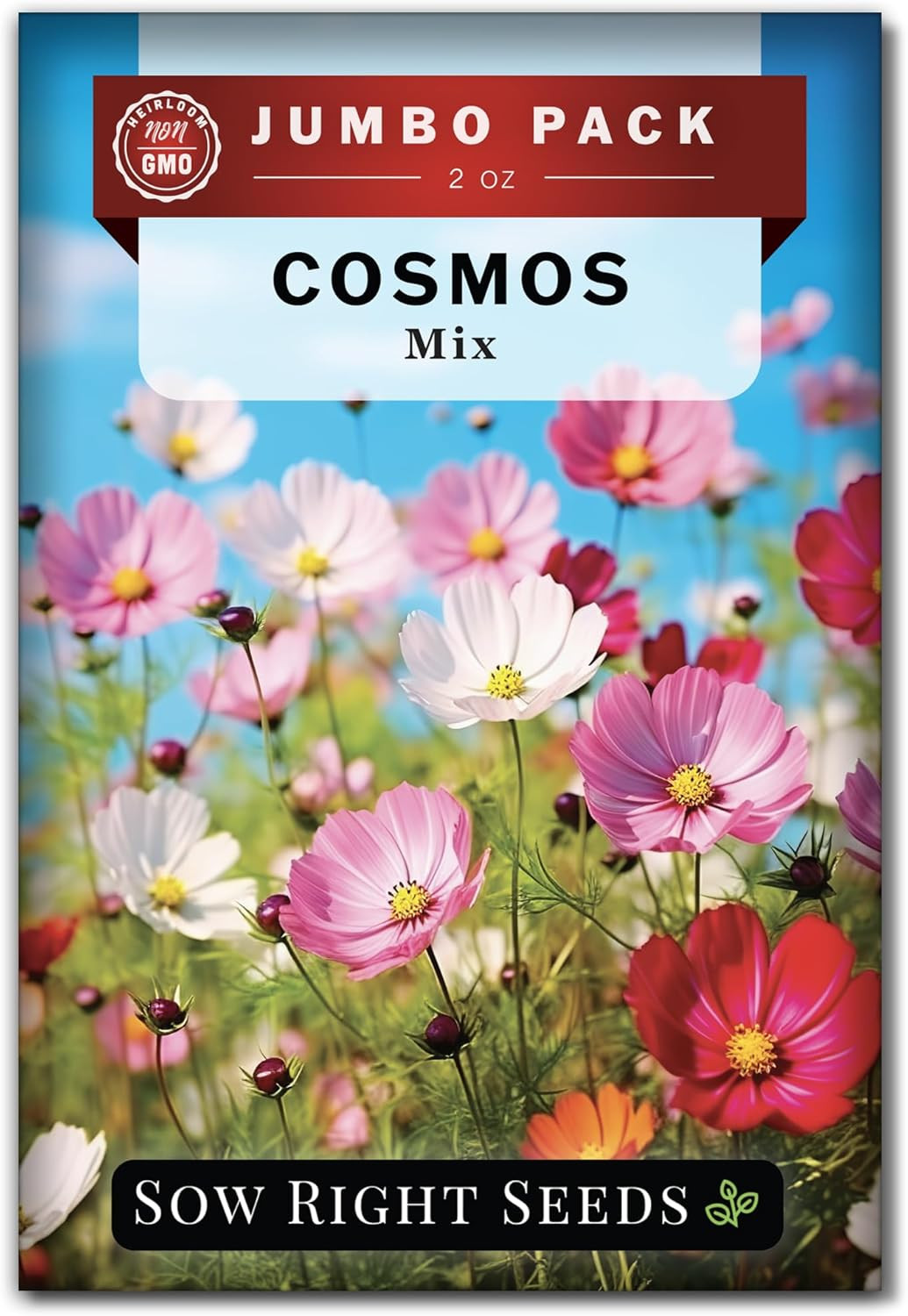 – Bulk Mixed Cosmos Seeds for Planting – 2 Ounce, 8500 Seeds – Non-Gmo Heirloom
