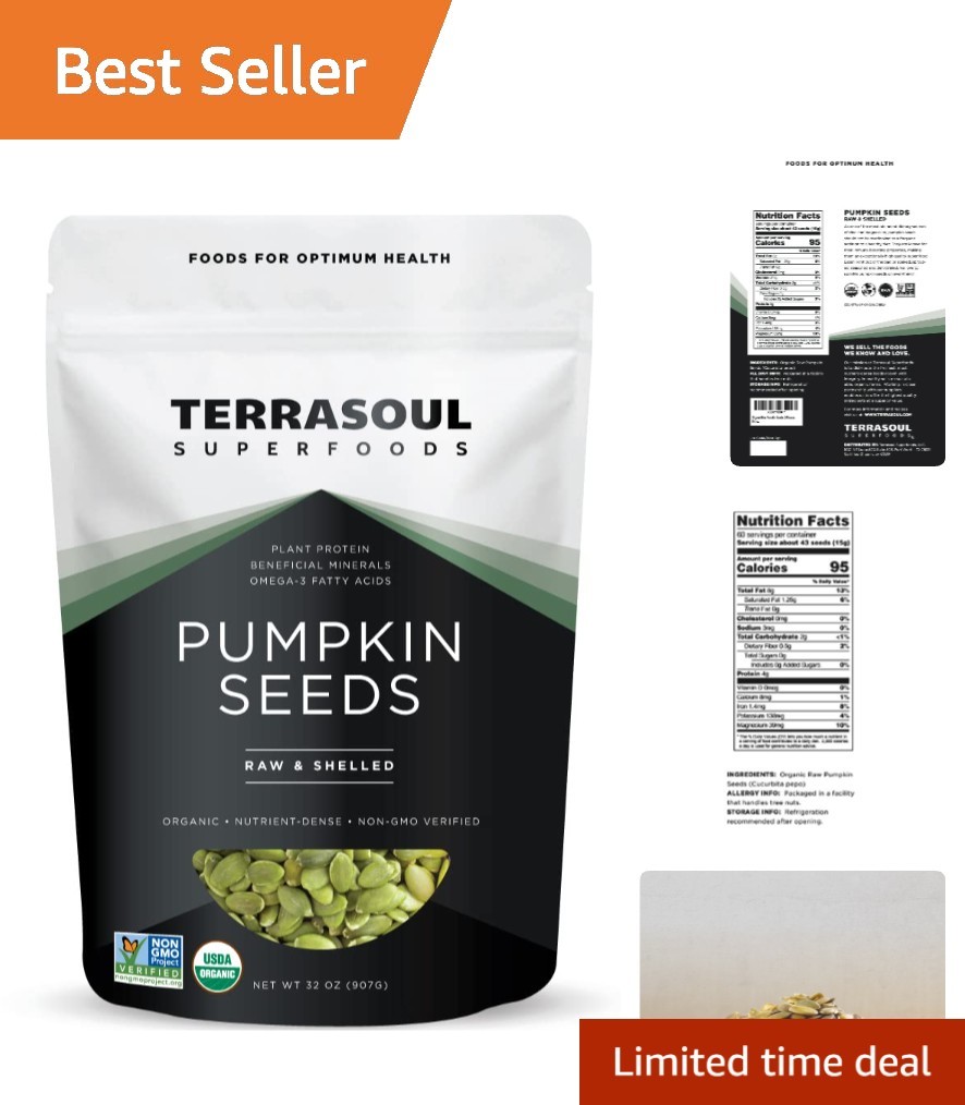Terrasoul Organic Pumpkin Seeds 2 Lbs – Raw, Unsalted, Non-GMO Deliciousness