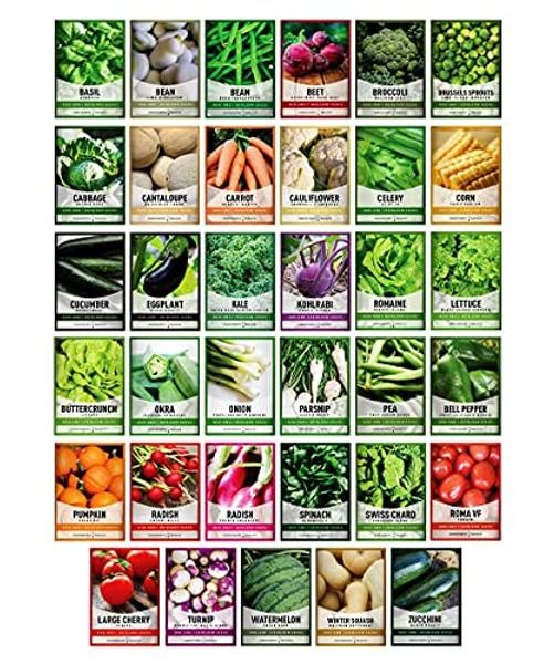 Survival Vegetable Seeds Garden Kit Over 16,000 Seeds Non-GMO and Heirloom,