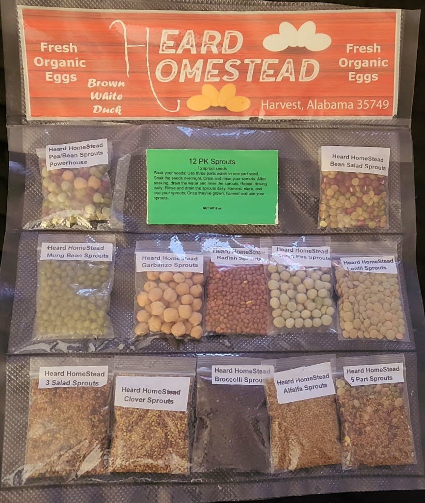 12 Pk Microgreens and SPROUTS ( Sprout Lid Included)