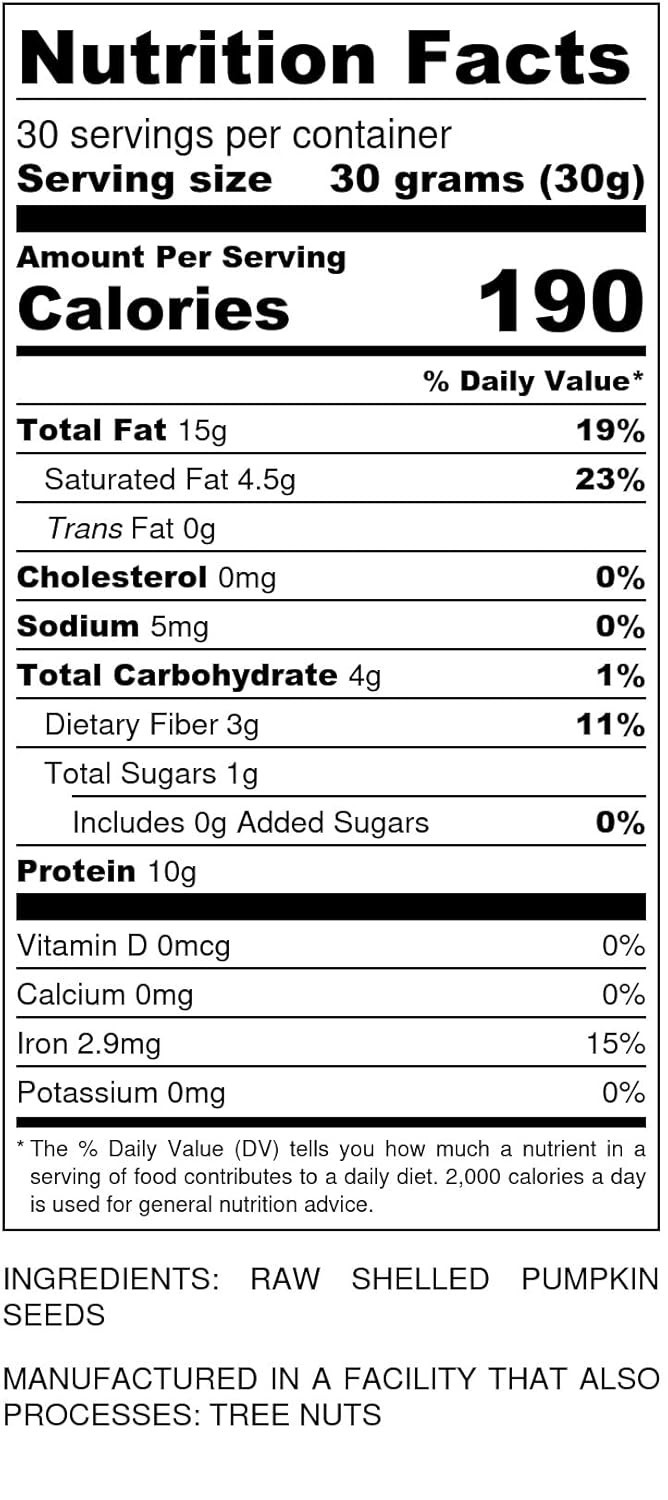 Healthy 32 oz Raw Pumpkin Seeds in Resealable Bag | Non-GMO, Kosher Certified