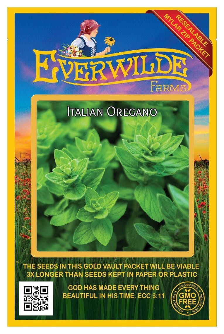 1 Oz Italian Oregano Herb Seeds – Everwilde Farms Mylar Seed Packet