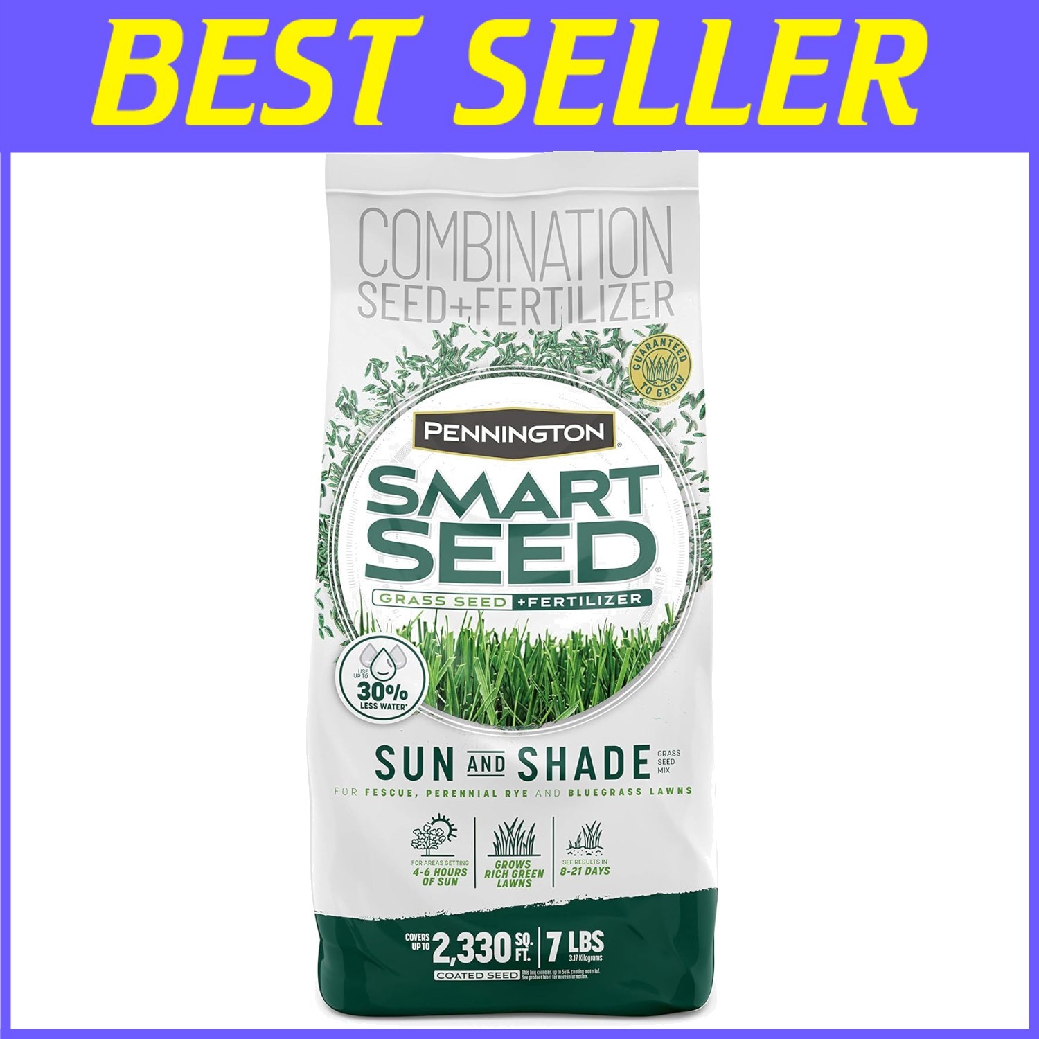 7 lb Smart Seed Grass Mix – Perfect for Lawns with Moderated Sunlight and Shade