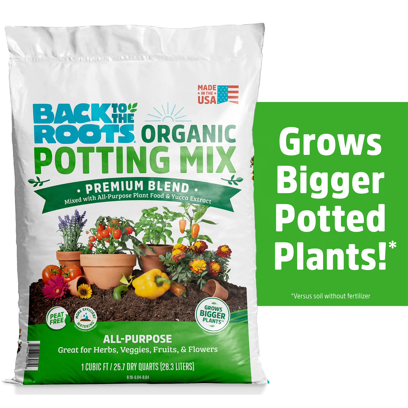 Organic All-Purpose Potting Mix Premium Soil Blend 23 lb Back to the Roots