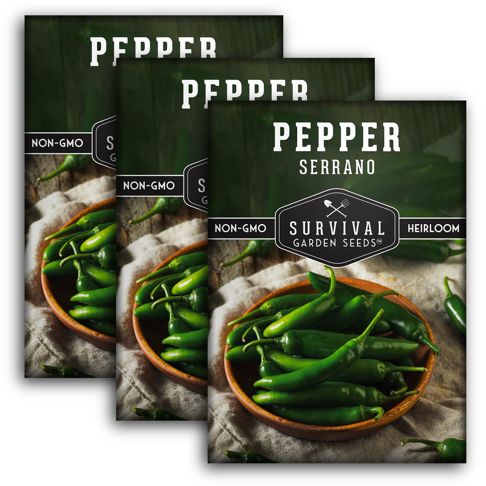 Serrano Pepper Seeds – Heirloom Non-GMO Hot Chili Seeds for Salsa & Pickling