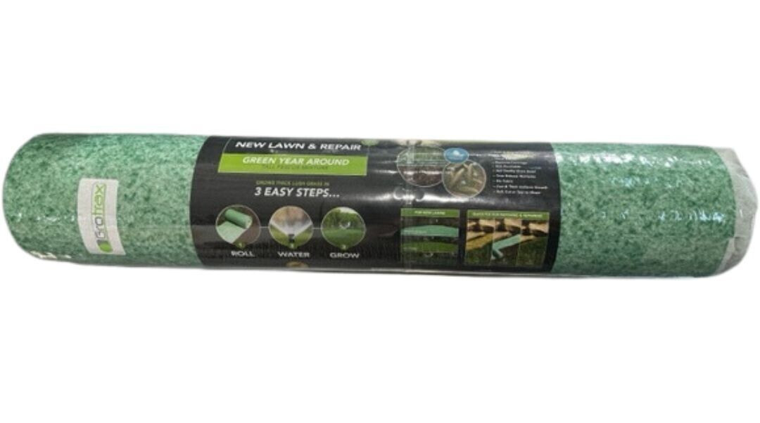 6pk, Growtrax Grass Seed Mat, Year Round Green – 100 Sq Ft Big Rolls