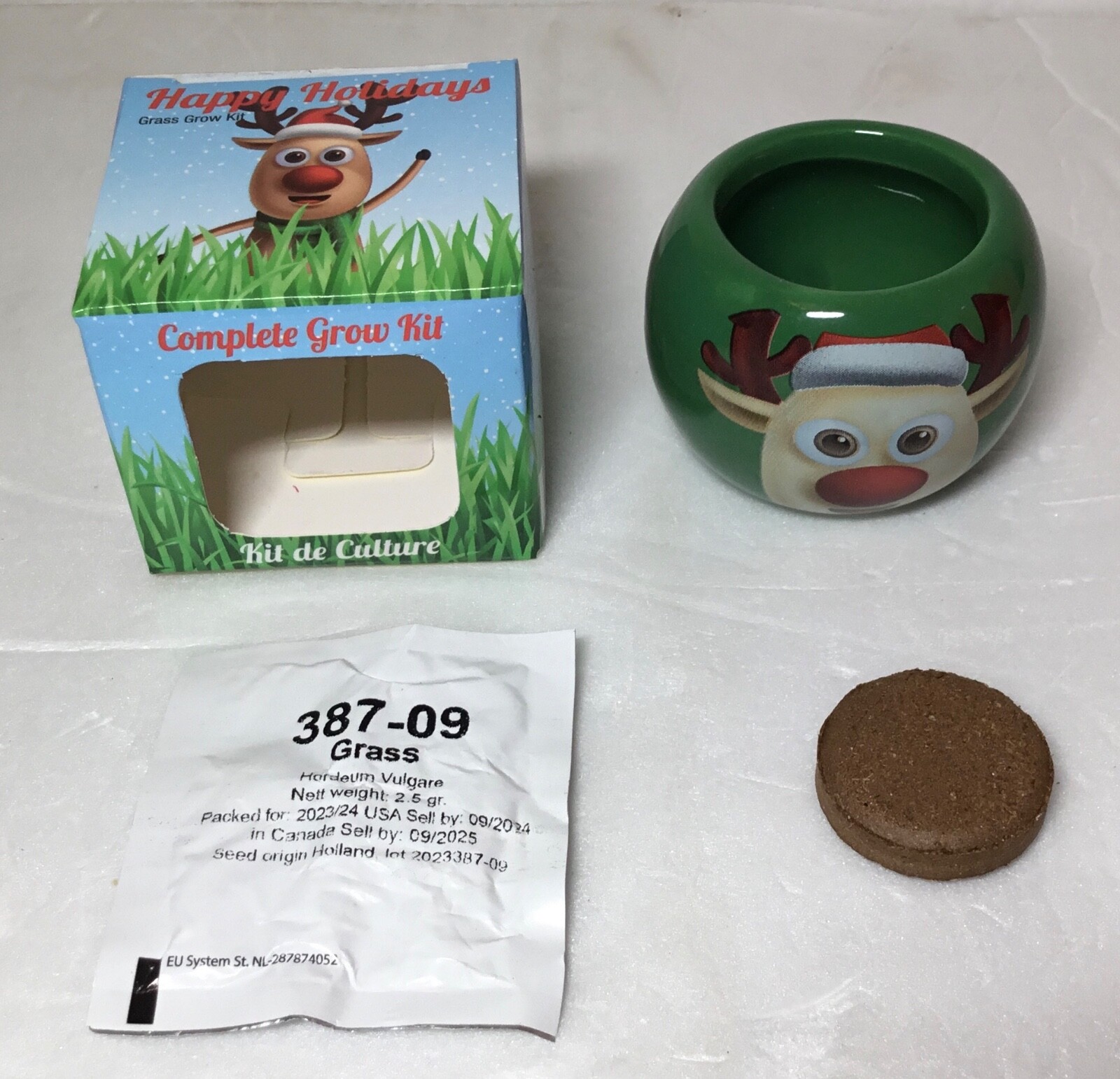 TOTALGREEN 2″ CHILD GRASS GROW KIT CHOOSE: SANTA, REINDEER, SNOWMAN, PENGUIN
