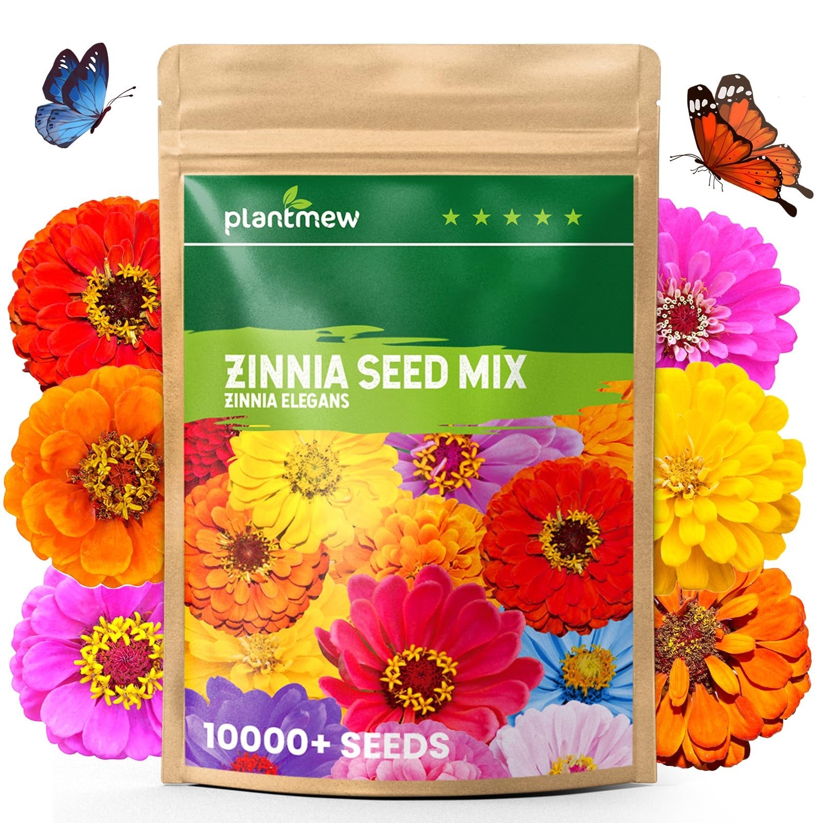 10,000+ Zinnia & Dahlia Flower Seeds – 5 Varieties, Bulk 80G for 2026 Planting