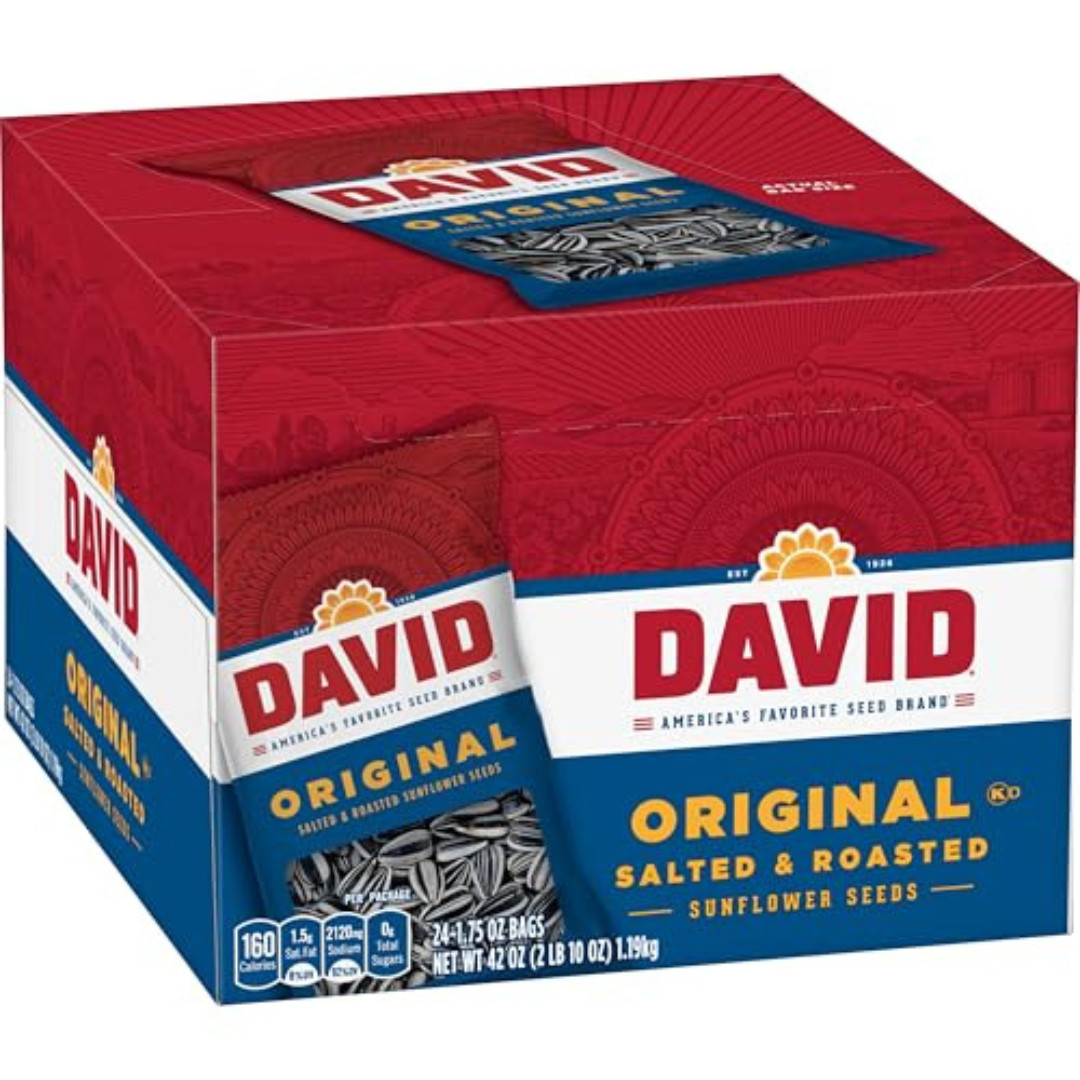 David Seeds Original Sunflower Seeds 42 Oz 24 Pack Perfect For On The Go Snac…