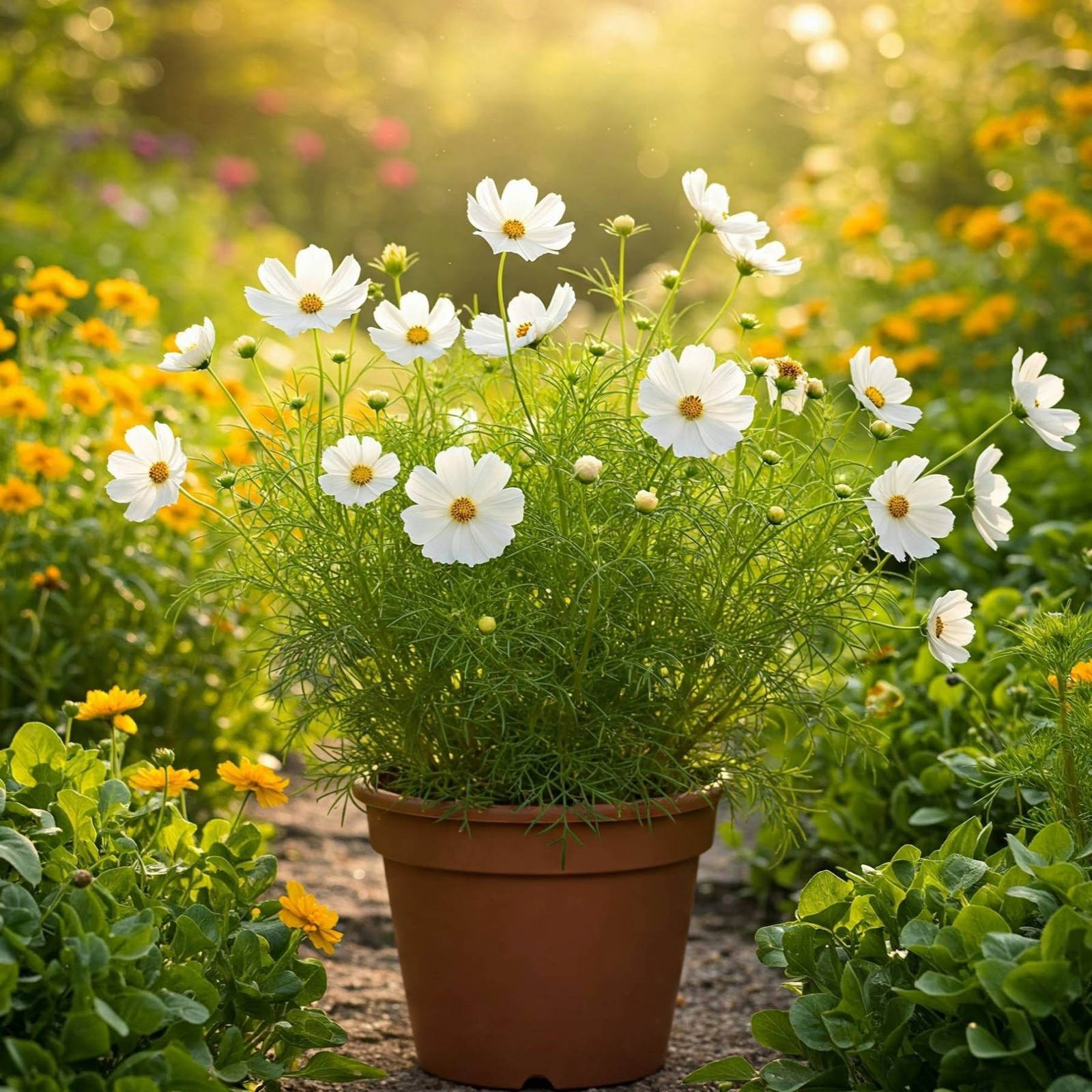 Mr. Fothergill’s Cosmos White Seed Oh Sow Simple, Easy to Grow