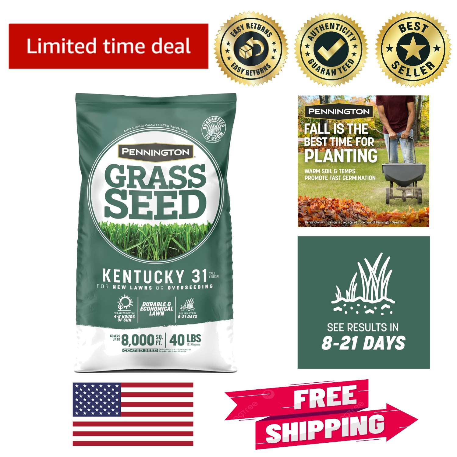Durable Kentucky 31 Tall Fescue Grass Seed 40 lbs – Optimal for Your Lawn