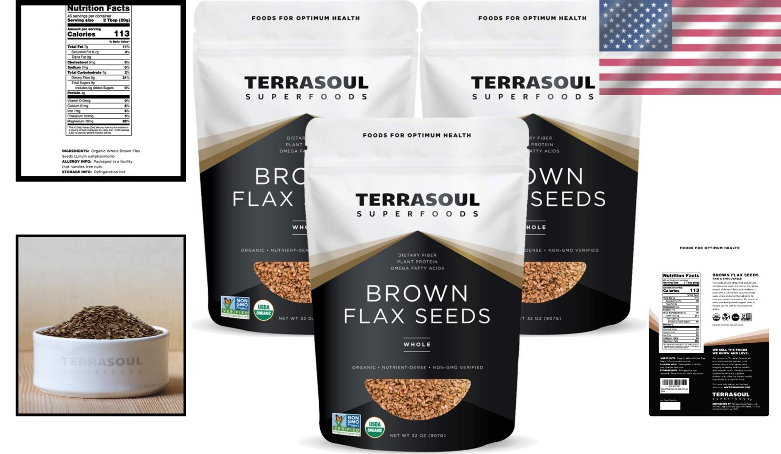 High-Quality Brown Flax Seeds, 6lb (3 Pack)