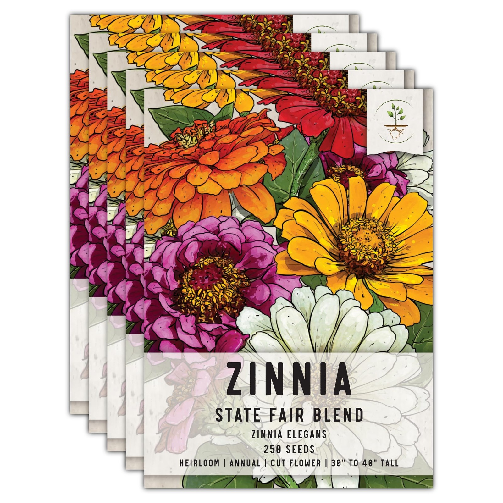 , Mixed State Fair Zinnia Seeds – 250 Heirloom Seeds for Planting Zinnia Eleg…