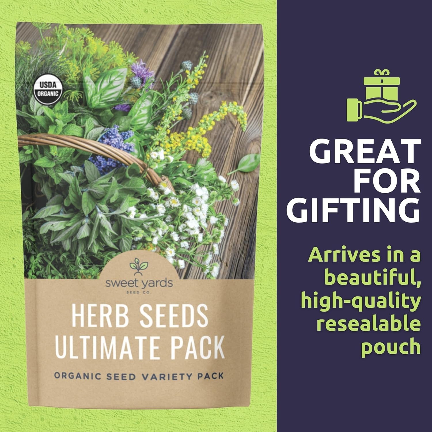 Organic Herb Seeds Variety Pack – 35 Individual Packs – 2026 Season – Basil, …