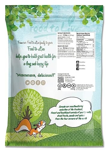 Hard Red Wheat Berries 10 lbs – Sprouting Seeds for Wheatgrass, Raw, Vegan, Bulk
