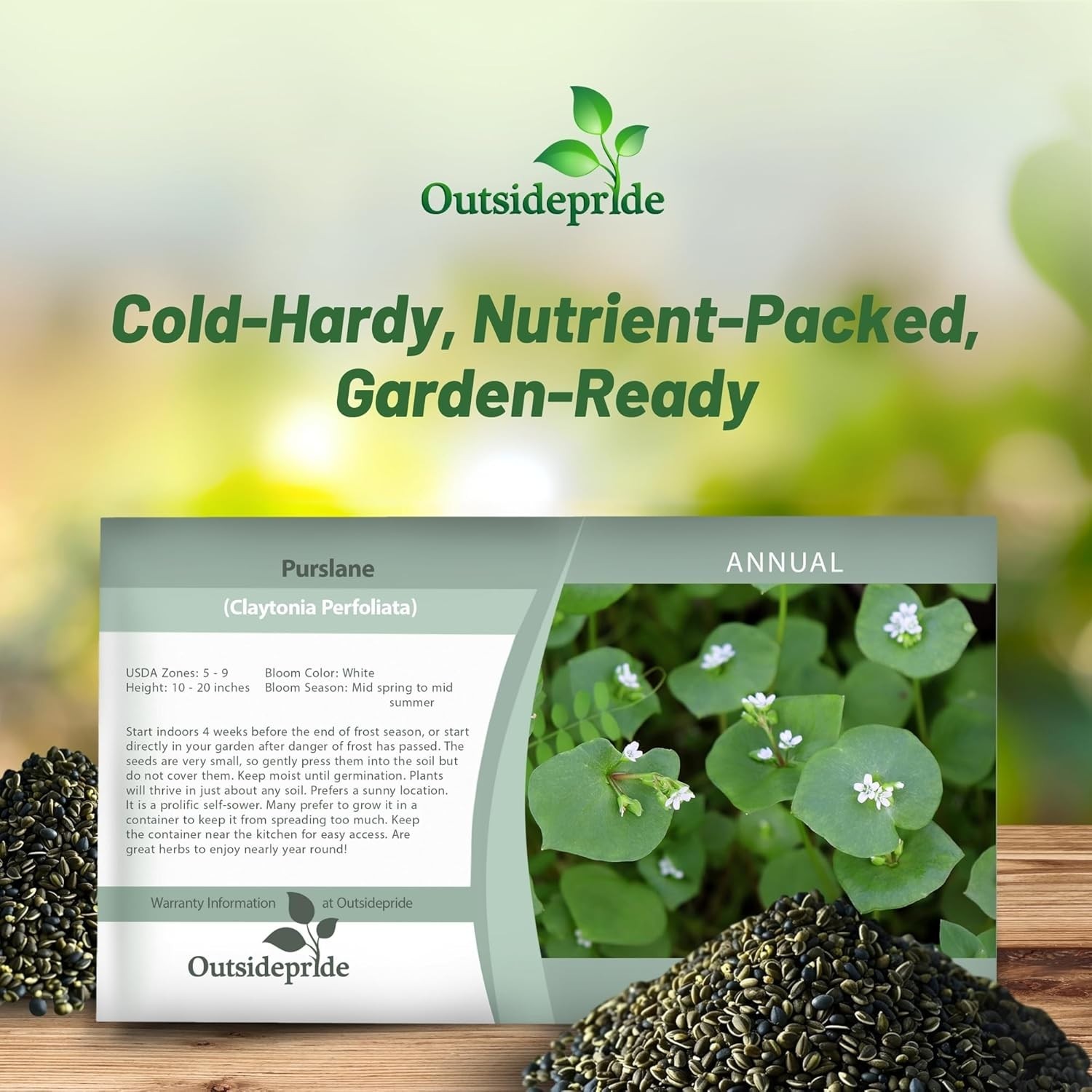 Winter Purslane Seeds for Planting – 5,000 Pcs Annual, Easy to Grow, Vitamin-…