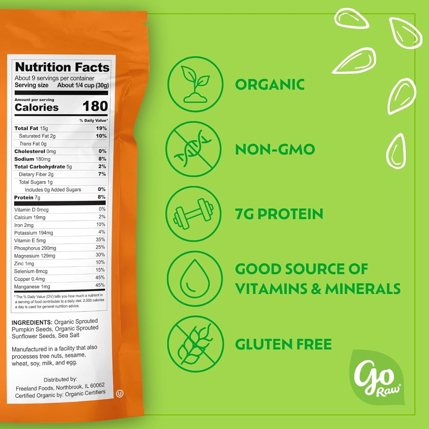 Keto-Friendly Sea Salted Organic Sprouted Seeds – 10oz Nutrient-Dense Snack