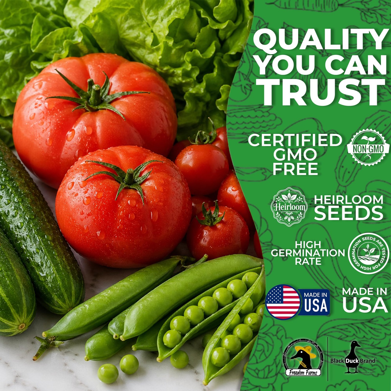 30 Packs of Deluxe Heirloom Vegetable Garden Seeds Non-GMO(Guaranteed 30 Diff…