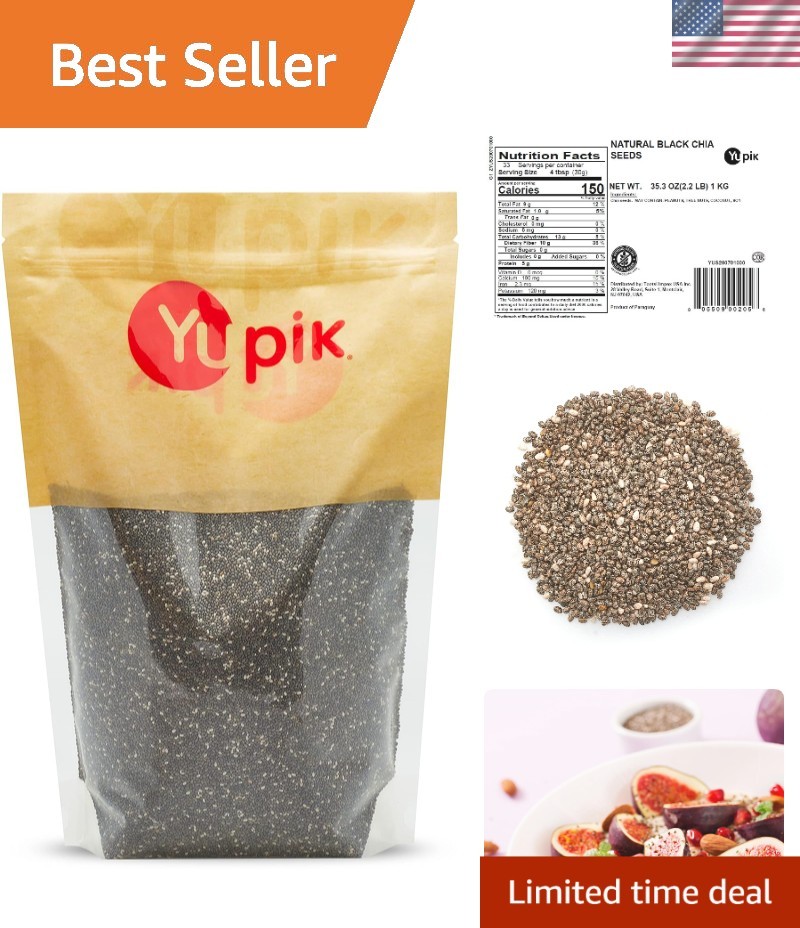 2.2 lb Yupik Black Chia Seeds: Nature’s Perfect Superfood for Puddings