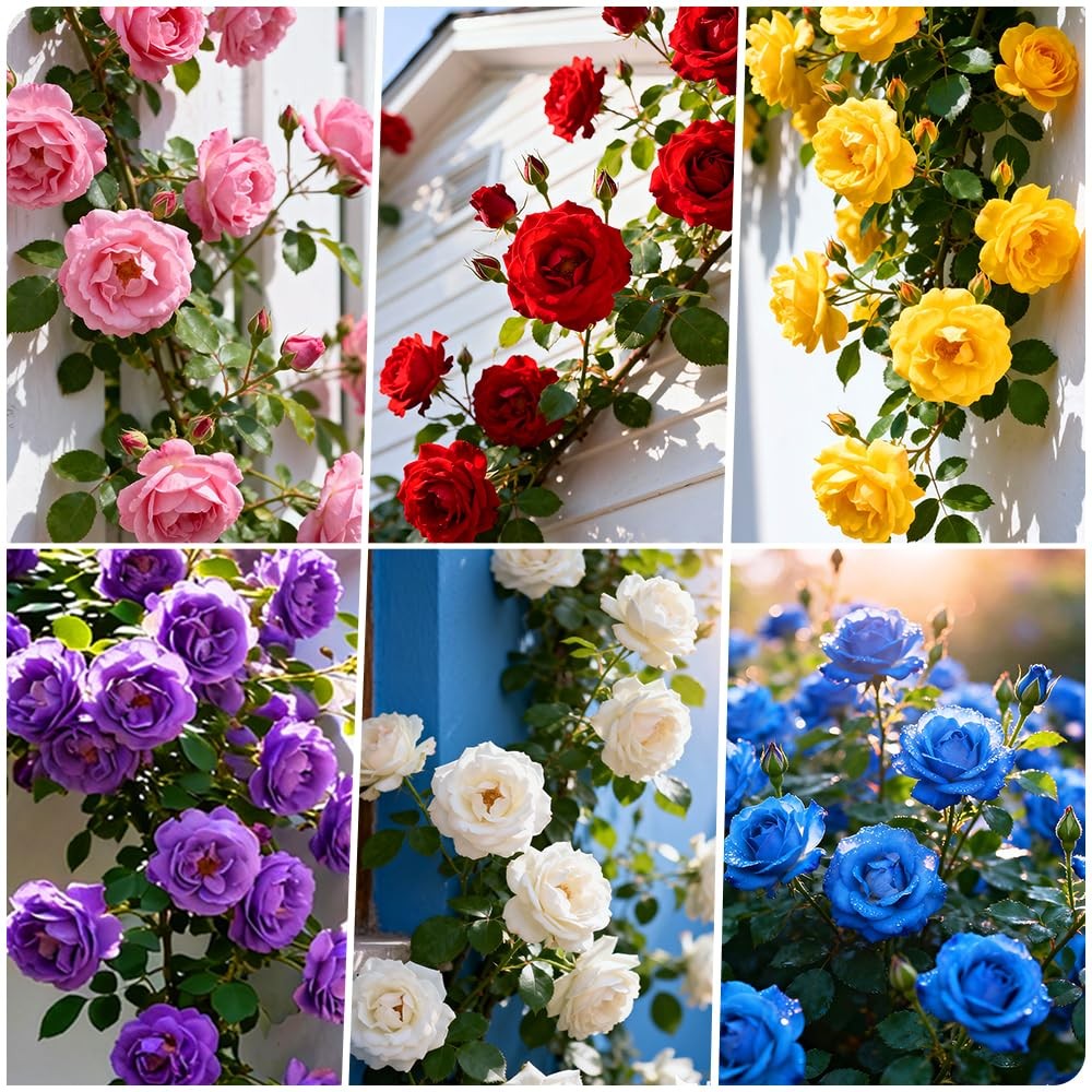 300+Climbing Rose Bush Seeds for Planting OutdoorsPerennial Flowering Plant f…
