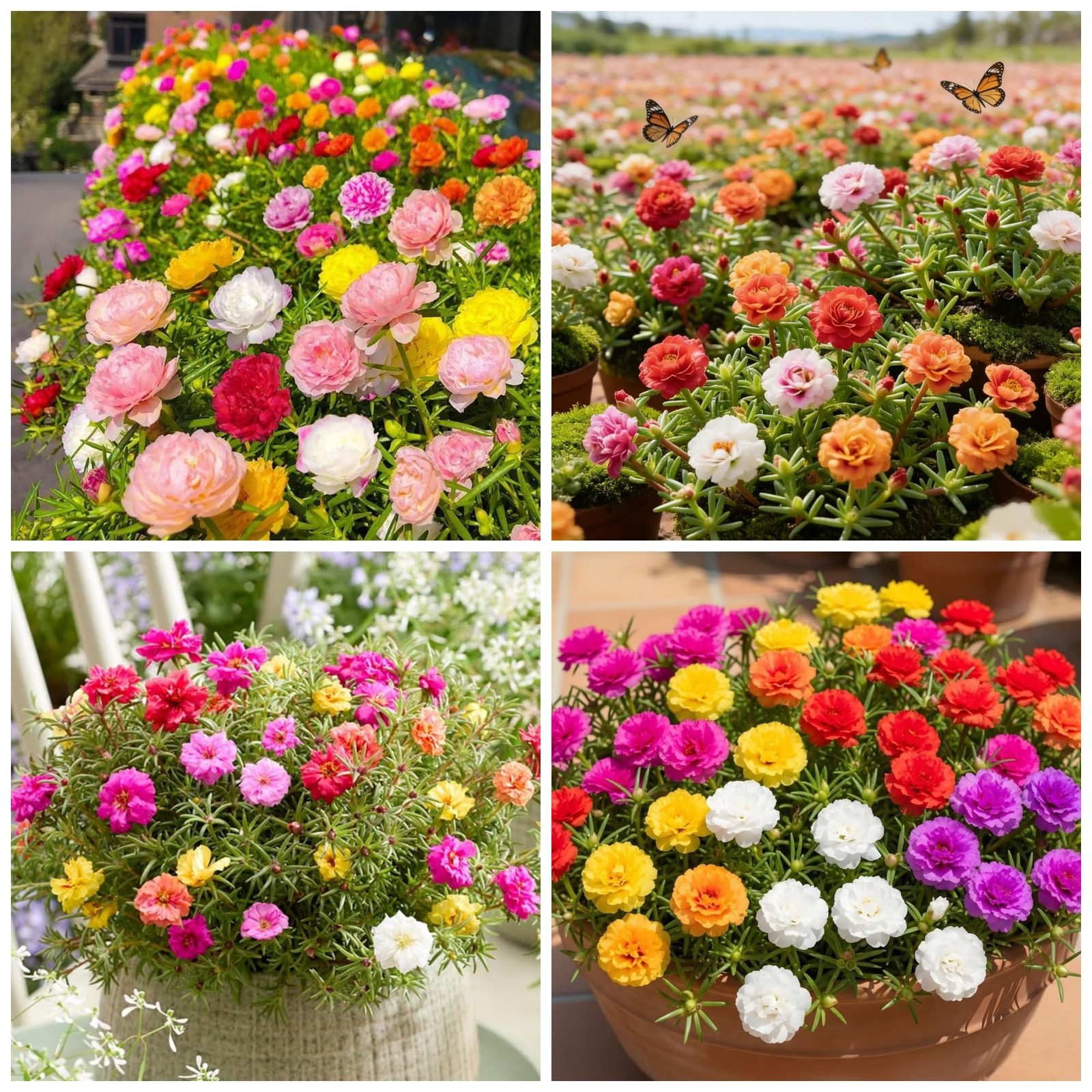 21000+ Double Moss Rose Seeds for Planting Portulaca Grandiflora Seeds Tropi…