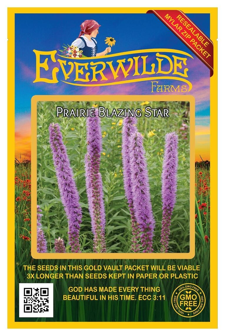 300 Prairie Blazing Star Wildflower Seeds – Everwilde Farms Mylar Seed Packet