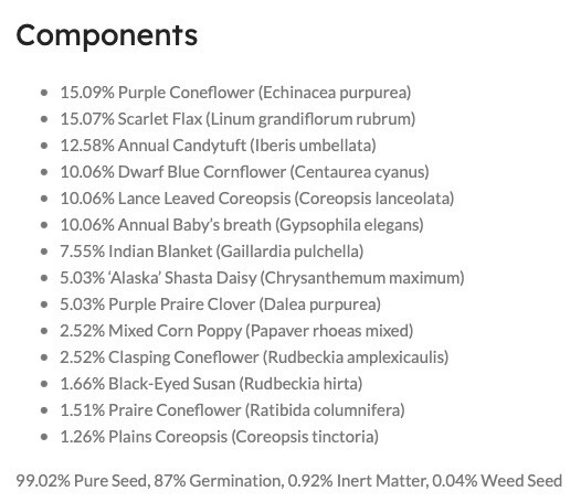South Dakota Wildflower Seed Mix