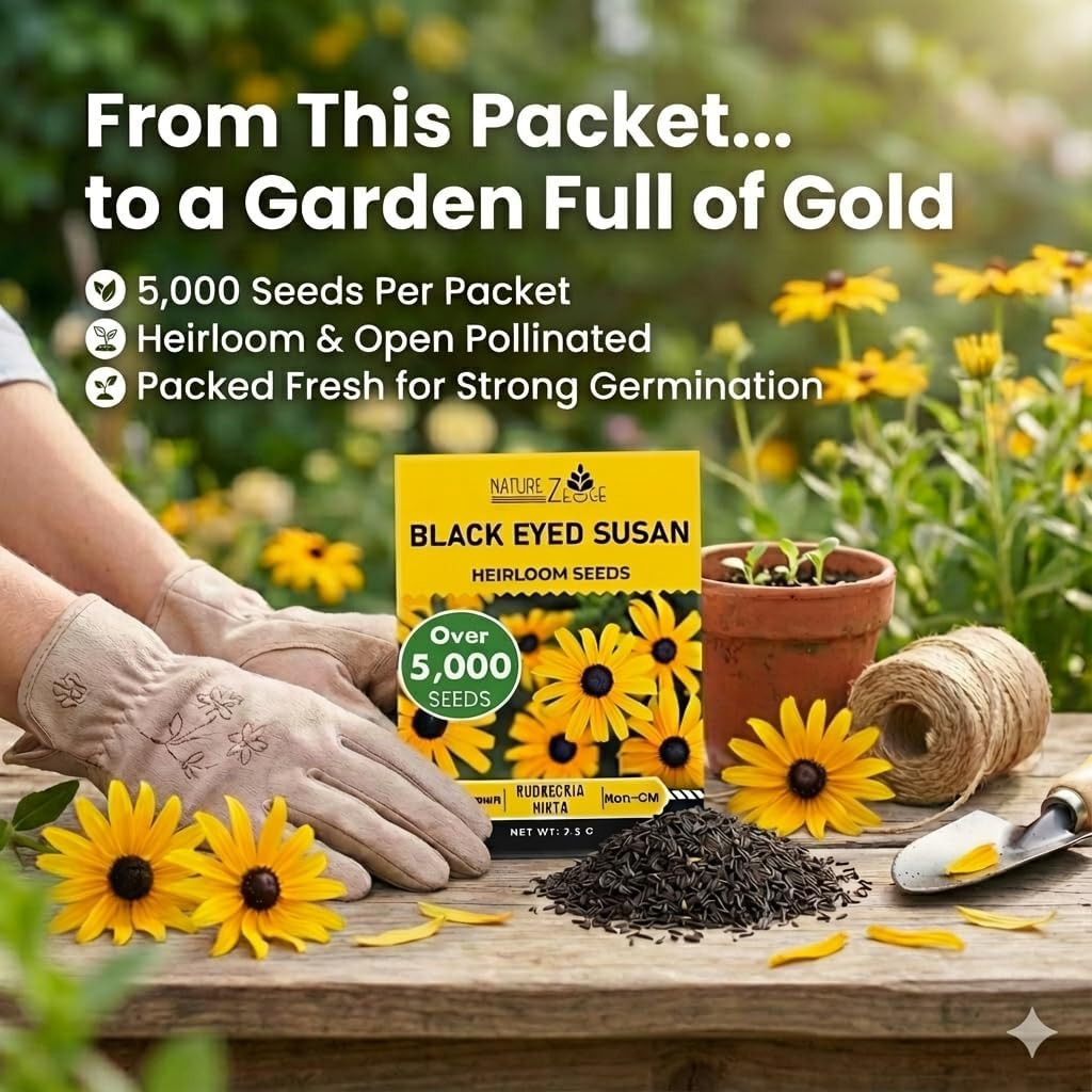 Black Eyed Susan Seeds for Planting, 5000 Seeds, Giving You Beautiful Black Eyed