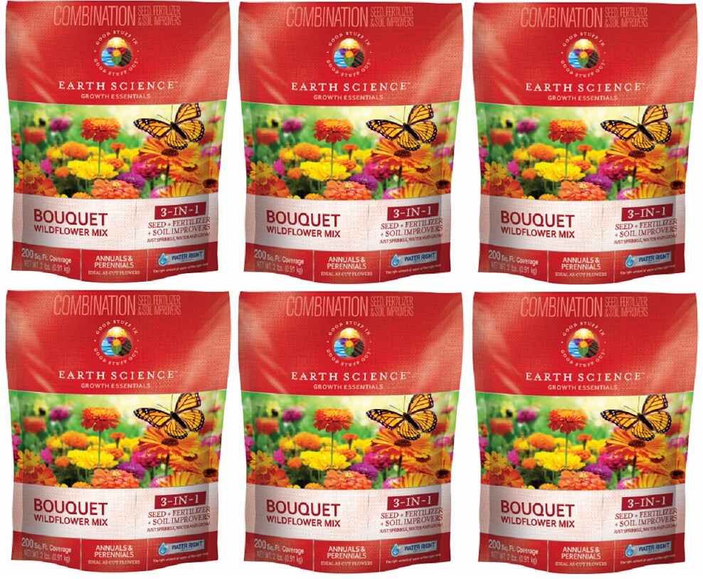 Earth Science 12139-6 2 lb Bouquet Wildflower Seed Mix – 6 Bags