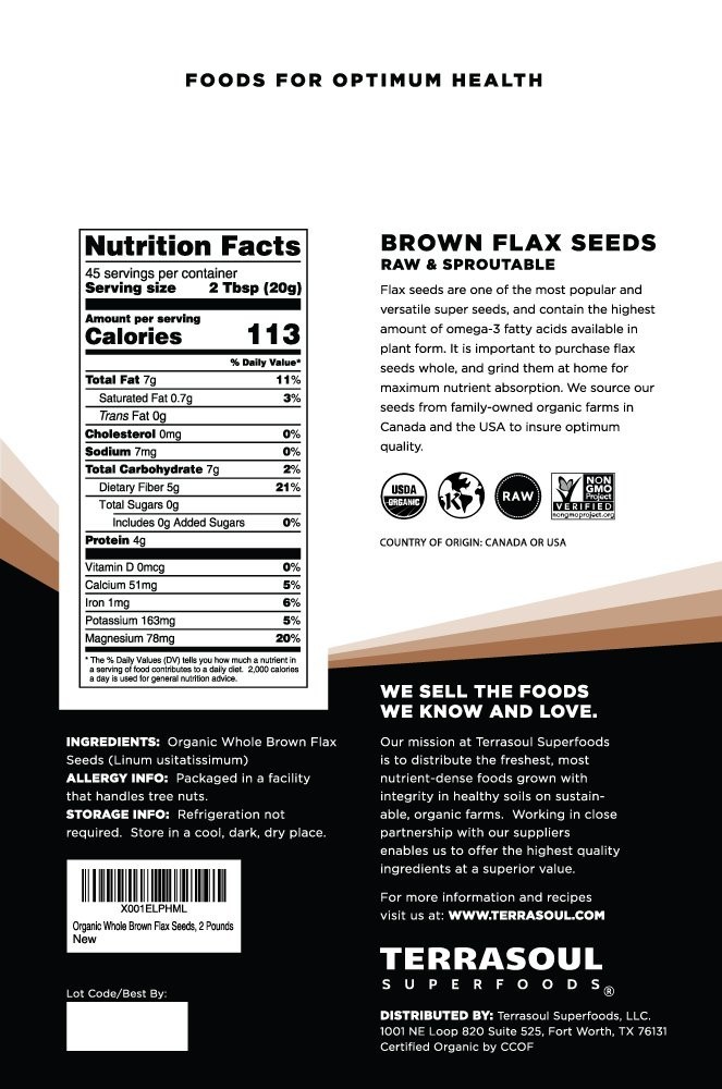 High-Quality Brown Flax Seeds, 6lb (3 Pack)
