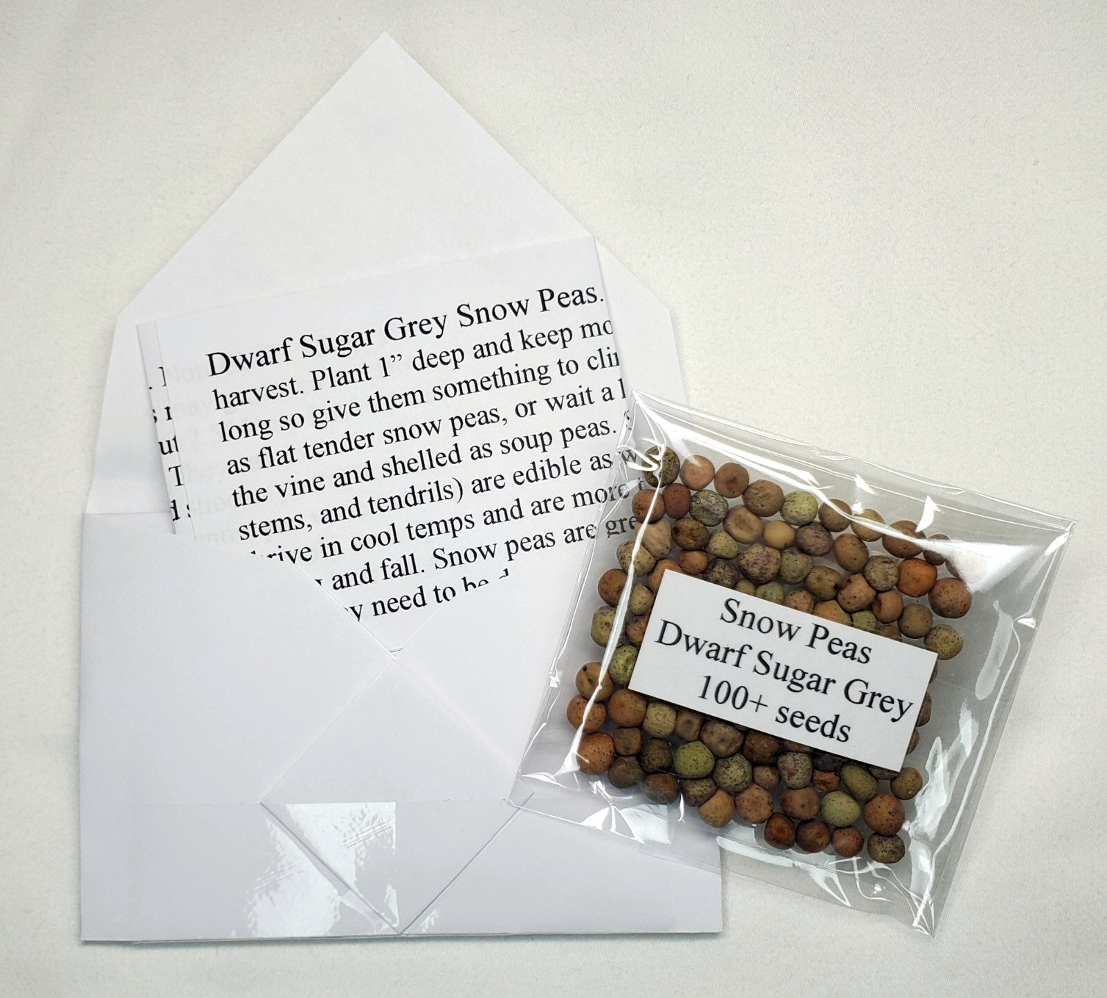 Dwarf Sugar Grey Snow Peas 100+ seeds. Heirloom. Cool Weather Spring and Fall